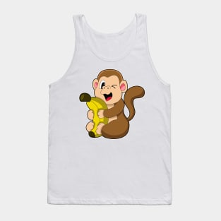 Funny Monkey with Banana Tank Top